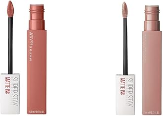 Super Stay Matte Ink Liquid Lipstick Makeup Long Lasting High Impact Color Up to 16H Wear Loyalist Light Pink Beige and Seductress Light Rosey Nude
