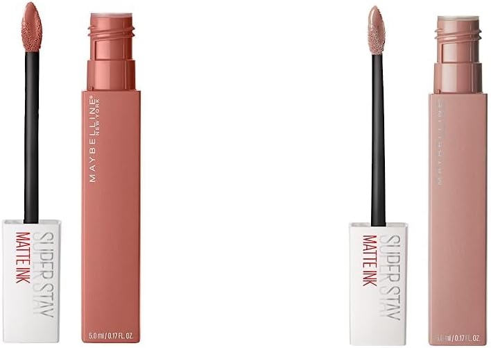 Super Stay Matte Ink Liquid Lipstick Makeup Long Lasting High Impact Color Up to 16H Wear Loyalist Light Pink Beige and Seductress Light Rosey Nude