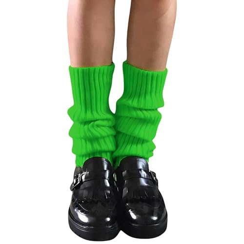 Image of Womens And Girls Kawaii Leg Warmers 80s Harajuku Lolita Japanese Legwarmers Ankle Socks Knit Stockings Boot Socks