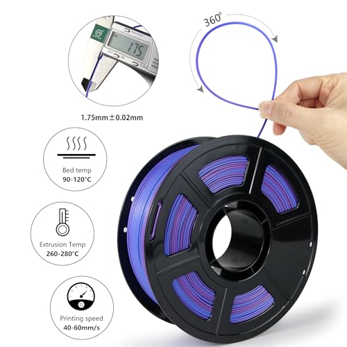 Image of Colored ASA Filament 1.75 + /- 0.02mm - UV /Rain /Heat Resistant Durable 3D Printer Filament, No Warping, Non Odor & Fumes - Perfect for Outdoor Functional Mechanical Parts, 1kg (2.2lbs) Spools