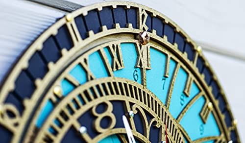 Prague Orloj Astronomical Large Wooden Wall Clock, Handcrafted Home Decor For Kitchen, Living Room And Office, Unique Decorative Historical Art, Cool Gift #TOP5