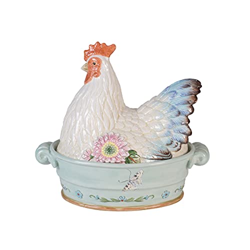 Fitz-and-Floyd-Toulouse-Hen-Covered-Vegetable-Serve-Bowl-11-14-Inch-Multicolor Fitz and Floyd Toulouse Hen Covered Vegetable Serve Bowl 11 14 Inch Multicolor