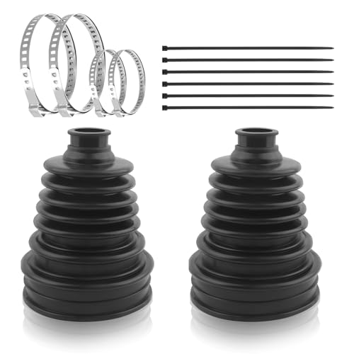 2PCS CV Boot Repair Kit includes 4 Stainless Steel Clamps & 6 Cable Ties,CV Axle Boot Repair Kit for 19mm to 24mm Shafts,Flexible Axle Boots with Wear,Water,Heat Resistance