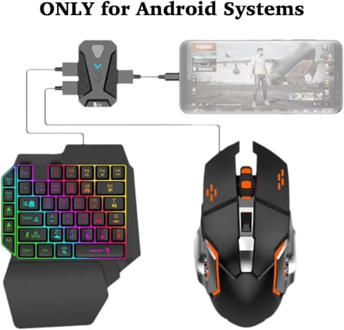 Image of 4-in-1 Mobile Gaming Combo Pack - One-Handed Keyboard, Mouse, Gamepad, Adjustable Phone Stand With Bluetooth,USB,Wireless Connection