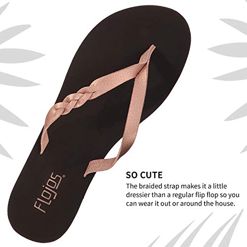 Flojos Women's Serenity Flip-Flop, Rosegold, 11 #TOP3