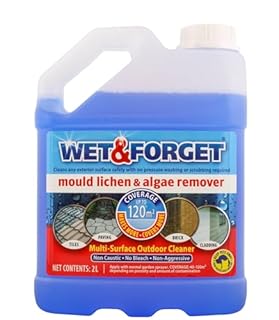 Wet & Forget Mould, Lichen & Algae Remover, Outdoor Patio Cleaner, Black Spot Remover, Bleach Free, 2L