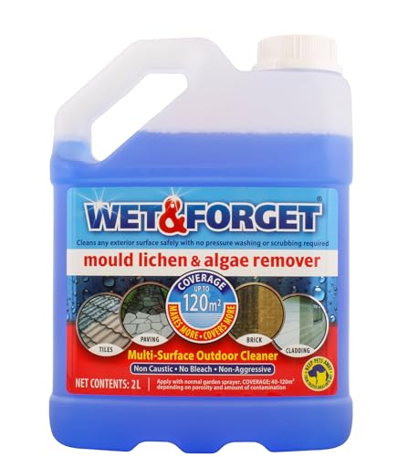 Wet & Forget Mould, Lichen & Algae Remover, Outdoor Patio Cleaner, Black Spot Remover, Bleach Free, 2L