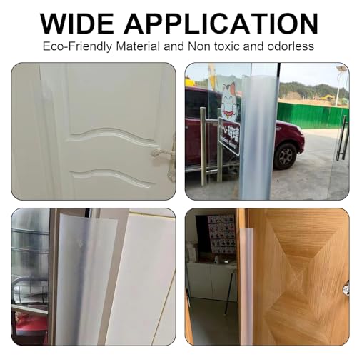 Image of 2 PCS Door Pinch Guard for Baby Proofing, Door Protector for Kids Finger Pinch Guard, Door Hinge Cover Door Jam Shield for Child Safety (Frosted 47.24 x 6.69inch), Transparent, Red