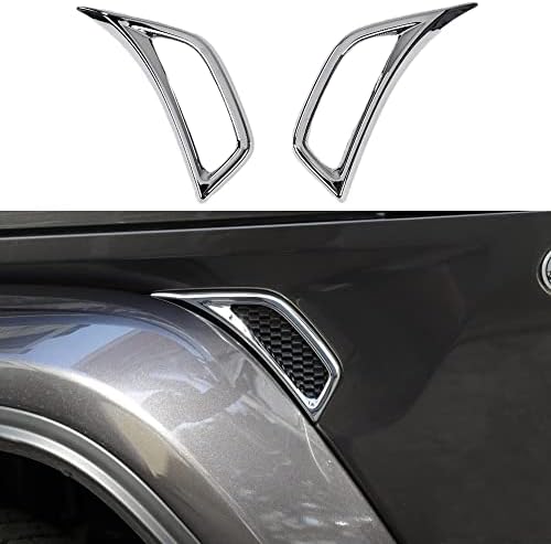 BORUIEN Wheel Eyebrow Side Air Conditioning Vent Decoration Cover for Jeep Wrangler JL JLU Gladiator JT 2018-2022(2pcs,Silver)