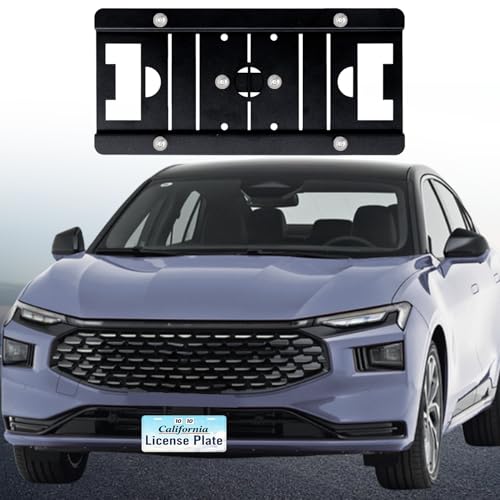 No Drill Front License Plate Frame Compatible with Ford, Adjustable, Waterproof and Rust Proof Fits F-150/Ranger/Raptor, Mustang/Explorer/Expedition, Escape/Bronco/Focus/Edge/Fusion by Zhenglilos - Used condition - US$29.99