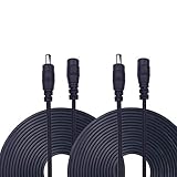 Kabenjee 2X 10m DC/ACアダプタ延長ケーブル,LEDテープ用電源コード DC パワーケーブルDC 5.5x2.1mmプラグジャック,防犯カメラシステム用(2個/パック 黒)
