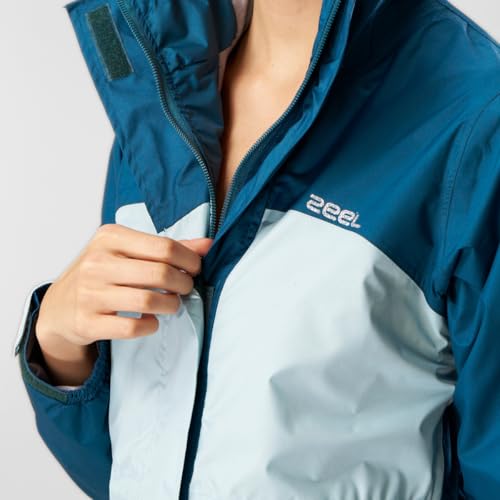 Image of ZEEL Rain Coat for Women Waterproof with Adjustable Hood, Rainwear Suit with Backpack Friendly Pleate, Front Zip with Snap Button Flap, Pants for Ladies (ELS508, Pink, L)