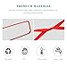 MUQIDA Rear View Mirror Protector Frame, Interior Rear View Mirror Cover for Model 3 Y X S Semi 2014-2024, Soft Silicone Edge Frame Decorative Accessory for Automotive Mirrors (Red)