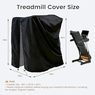 Treadmill Cover, Folding Treadmill Cover, Dustproof and Waterproof Cover, Oxford Cloth Waterproof Sunscreen Cover(Black)