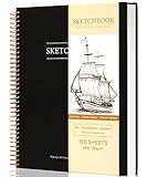 9 x 12 inches Hardcover Sketchbook for Drawing 120 Sheets Spiral Bound Sketch Pad Premium Art...
