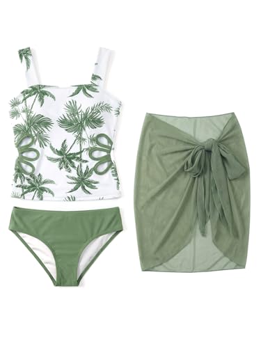 Maillot de bain 3 pièces fille imprimé pour les vacances d'été