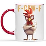 Faeali Personalized Name F-Caw-F Chicken, Meme Funny Chicken Humour f caw f Coffee Mug, Gift For Men, Women Coffee Cups 11oz - 15oz