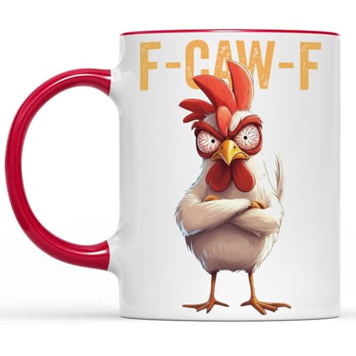 Faeali Personalized Name F-Caw-F Chicken, Meme Funny Chicken Humour f caw f Coffee Mug, Gift For Men, Women Coffee Cups 11oz - 15oz
