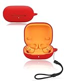 Yystao - Custodia per auricolari Apple Powerbeats Fit, in morbido silicone, compatibile con Apple Powerbeats Fit, con cordino, antipolvere, antiurto e durevole, colore: Rosso