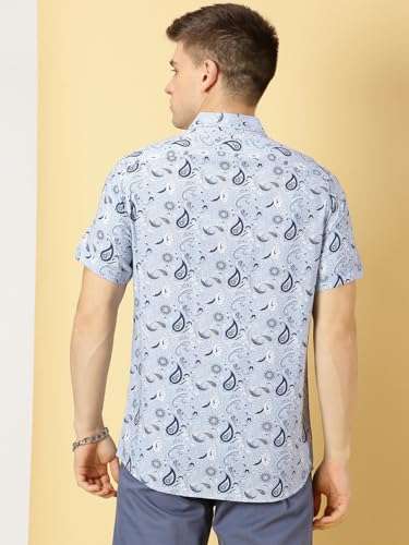 Image of Thomas Scott Men's | Printed | Half Sleeve | Regular Fit | Cotton Blend | Spread Collar | Casual Shirt
