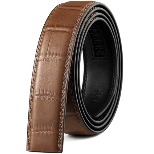 Image of Founders & C Mens Leather Ratchet Belt Strap Only 1 3 /8 inch Without Buckle,Replacement Strap Suitable for 40MM Slide Buckle