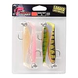 Fox Rage UV Zander Pro Loaded 10cm 10g 3/0 - 4 montierte Gummifische für Zander, Zandershads, Softbaits zum Zanderfischen
