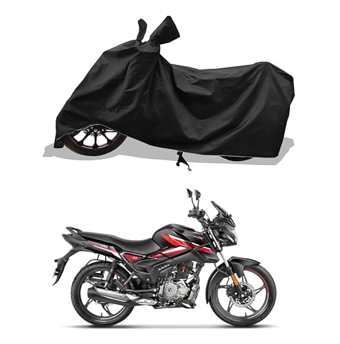 Image of All Weather Bike Cover for Hero Glamour X 125 Bike Cover with Water-Resistant and Dust Proof Premium 210T Fabric Entire Black