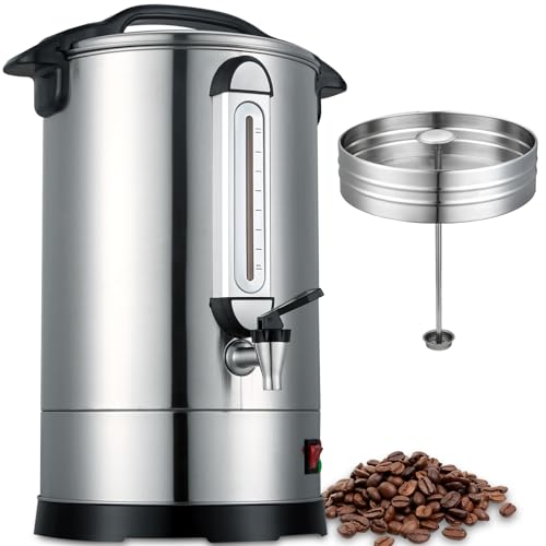 CAZACHEF Gastro Kaffeemaschine 16L 100 Tassen Industrie Coffee Urn aus Edelstahl 1600W große Kaffeemaschine für Veranstaltungen Buffet & Büro Gastronomie & Events