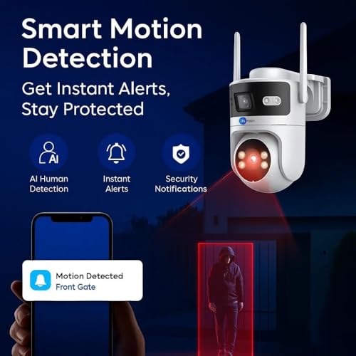 Image of Maizic Smarthome Syno 4G SIM CCTV Camera Outdoor | Dual 4MP Lens 360 View | No WiFi | Color Night Vision | Two-Way Audio | Mobile App Remote Access | SD Card & Cloud Storage