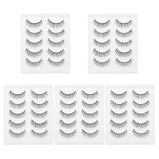 LALAFINA 25 Pares Pestañas Postizas Cortas Pestañas Postizas Tenues Latigazos Las Pestañas Postizas Tira De Pestañas Aspecto Natural Rímel Natural Pegamento Perder Fibra Química Cosmético