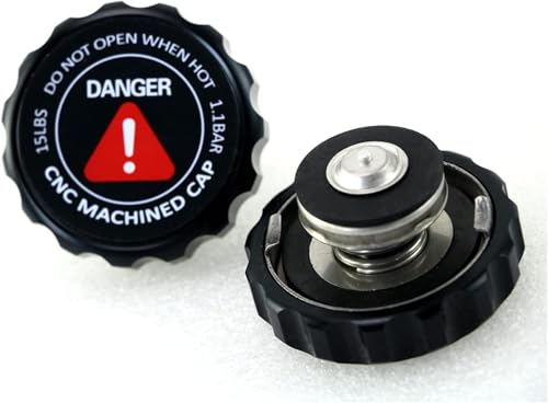 Wialufip Aluminum Radiator Cap CNC Machined 15 LBS 1.1Bar,BLACK