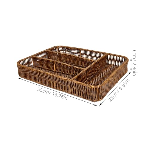 Escurridor de cubiertos con drenaje rápido y 4 compartimentos de diseño rectangular 3