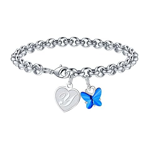 Butterfly Charm Bracelets for Girls, Heart Bracelets for Girls Initial Bracelets for Girls Butterfly Gifts for Girls Y Bracelets Charm Bracelets Butterfly Charm Bracelets for Girls Initial Bracelets Cover