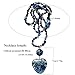 Yomisa Long Necklaces for Women Men Boho,Natural Blue Stone Beaded Heart Pendant Necklaces for Womens Trendy,Handmade Bohemian Western Bead Necklace Holiday Fashion Charm Jewelry Gifts,35''