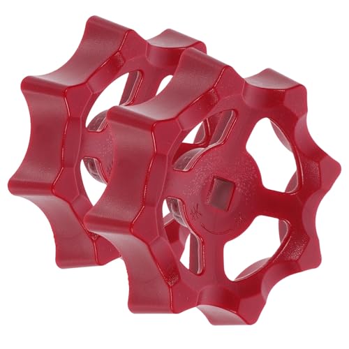 HEMOTON Accesorio de Manija de Cierre Plástico Rojo 7mm, 2 Piezas Diseño Chic para Válvulas de Compuerta, Fácil en Instalaciones de Agua