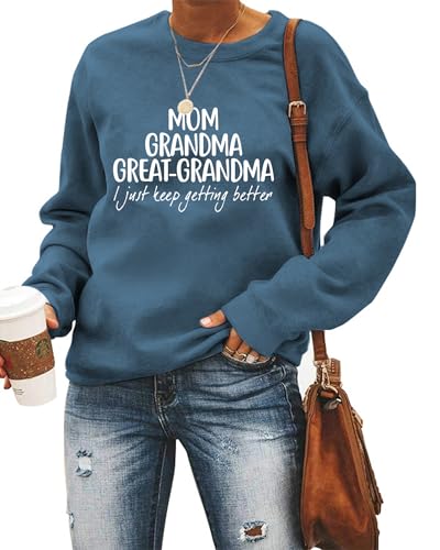 Womens Great Grandma Sweatshirt Fleece Lined Crewneck Long Sleeve Gigi Gift Inspirational Saying Tops2