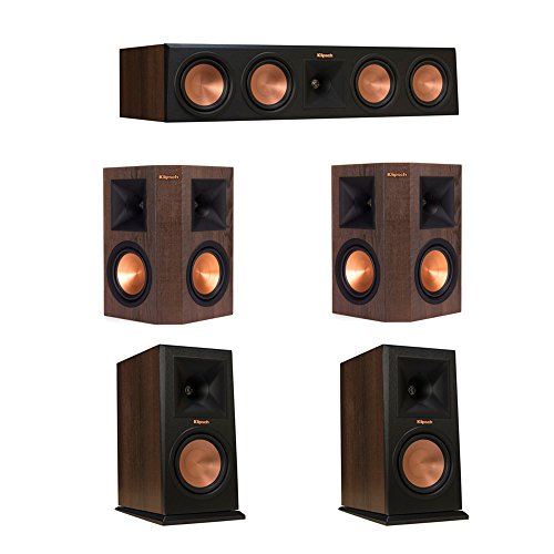 Klipsch 5.0 Walnut System Bundled with 2 RP-160M Monitor Speakers, 1 RP-450C , 2 Klipsch RP-250S
