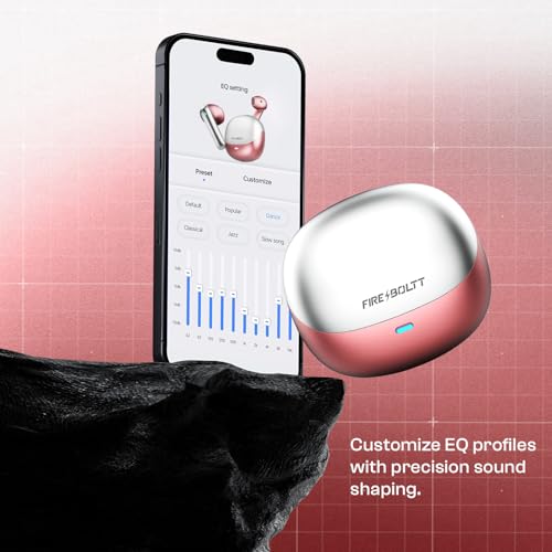 Image of Fire-Boltt Aero Fit TWS Earbuds with Custom EQ, Bluetooth 5.4 Wireless Earphones, 50H Playtime, Fast Charging Case, 50ms Low Latency Gaming & Touch Controls Frost Ruby