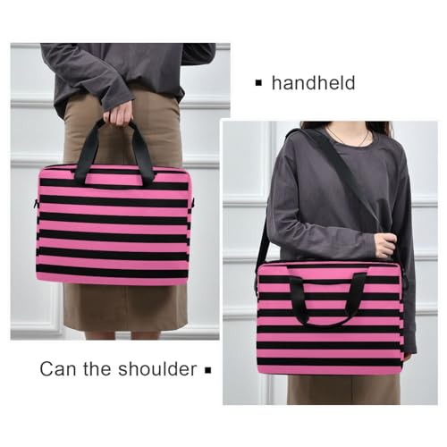 Bolso para laptop 15.6" cruzado rosa y negro miniatura 2