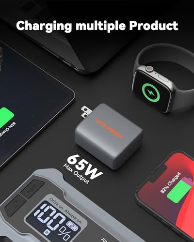 Image of Wolfbox 65W Type-C PD Charge Compatible with Wolfbox Brand Jump Starter, Fast Charging, Universal Compatibility