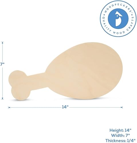 Miniatura 5 de Woodpeckers - Recorte de madera de pavo de 14 x 11 pulgadas, 6 recortes de madera de abedul sin terminar para decoración de Acción de Gracias y