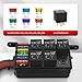 RVBOATPAT 12V Fuse Relay Box 6 Way Relay Fuse Box Pre-Wired Waterproof Relays Box with 6 Relays and 12 ATC/ATO Fuses Relay Panel for Automotive Car Marine Boat
