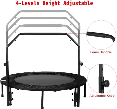 Yone jx je 40\" Trampoline, Portable Fitness Foldable Trampoline in-Home Mini RebounderExercise Trampoline for Kid Max Load 300lbs