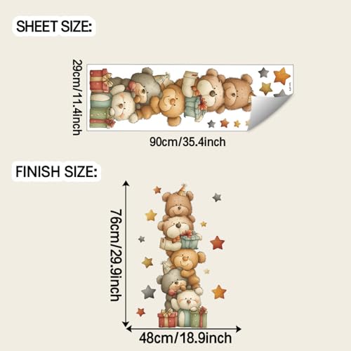 Vinilo decorativo Achang oso acuarela para pared miniatura 2