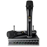 ♚【UHF-Festfrequenzmikrofon】UHF-Festfrequenz-Zweikanal-Funkmikrofon, keine Kreuzfrequenz, keine Verzerrung, Signalstabilität, keine Verzögerung, Anti-Pfeifen, Anti-Interferenz und klarere Klangqualität. Die Verbindungsentfernung des Mikrofons beträgt etwa 30-50 Meter; Bluetooth 5.0, die Übertragungsentfernung beträgt 10 m, und es unterstützt die Audioeingabe von Mobiltelefonen und verschiedenen Bluetooth-Geräten (Hinweis: Die Ausgabe an Bluetooth-Lautsprecher wird nicht unterstützt). Ideal für Ihre Kirche, Hochzeit im Freien, Familienunterhaltung, kleine DJ-KJ-Bühne, Geburtstagsfeiern, Konferenzen, Klassenzimmer, kleine Karaoke-Abende, Veranstaltungen und mehr.