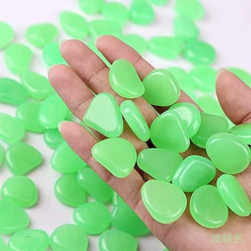 Muzero Glow In The Dark Pebbles, 200Pcs Green Glowing Rocks Luminous Stone For Fish Tank, Garden Yard, Path Patio Aquariums Rocks Decor Light Up Rocks #TOP2
