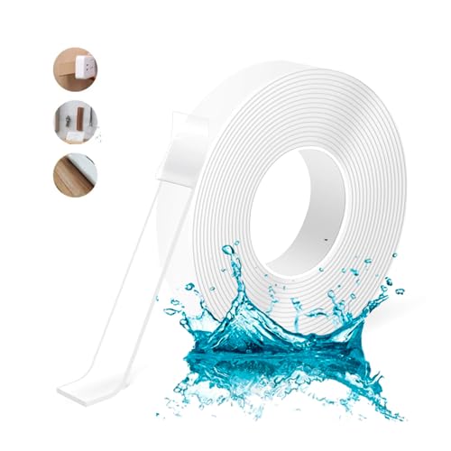 Fijaciones Y Adhesivos, Office Product Cinta Doble Cara Nano Adhesiva Transparente Magica Almohadillas de Gel Antideslizantes, para Pared, Cocina, Alfombra, Fijación de Fotos Sin Taladro...