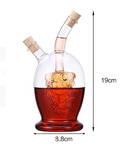 Eleton 16 Oz Grape Liner 2-Outlet Glass Oil Vinegar 2 In 1 Bottle, Glass Oil And Vinegar Cruet #TOP2