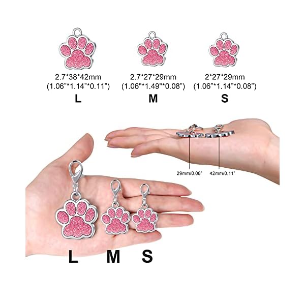 Nibana Personalized Pet ID Tags, Custom Dog Tags, Cat Tags, Cute Glitter Paw Pet Tags, Engraved on Back Side, Easy to Read(M Pink) Nibana Personalized Pet ID Tags, Custom Dog Tags, Cat Tags, Cute Glitter Paw Pet Tags, Engraved on Back Side, Easy to Read(M Pink)