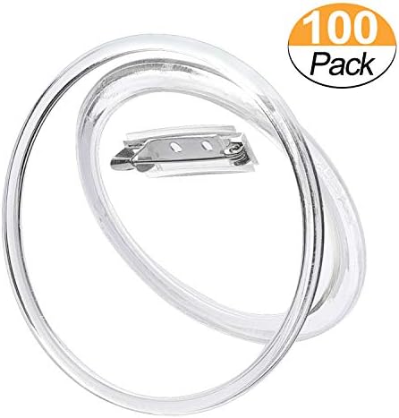 Sets Acrylic Design Button Clear Plastic Button Badges Kit with Pin for DIY Crafts (2.36 inch) (100)